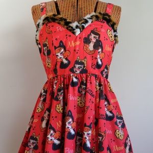 Sourpuss Cat Lady Retro Swing Dress NWT!